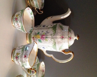 15-Piece Adderley "Lowestoft" Tea / Coffee / Cocoa Fine Bone China Set - Made in England; New Vintage