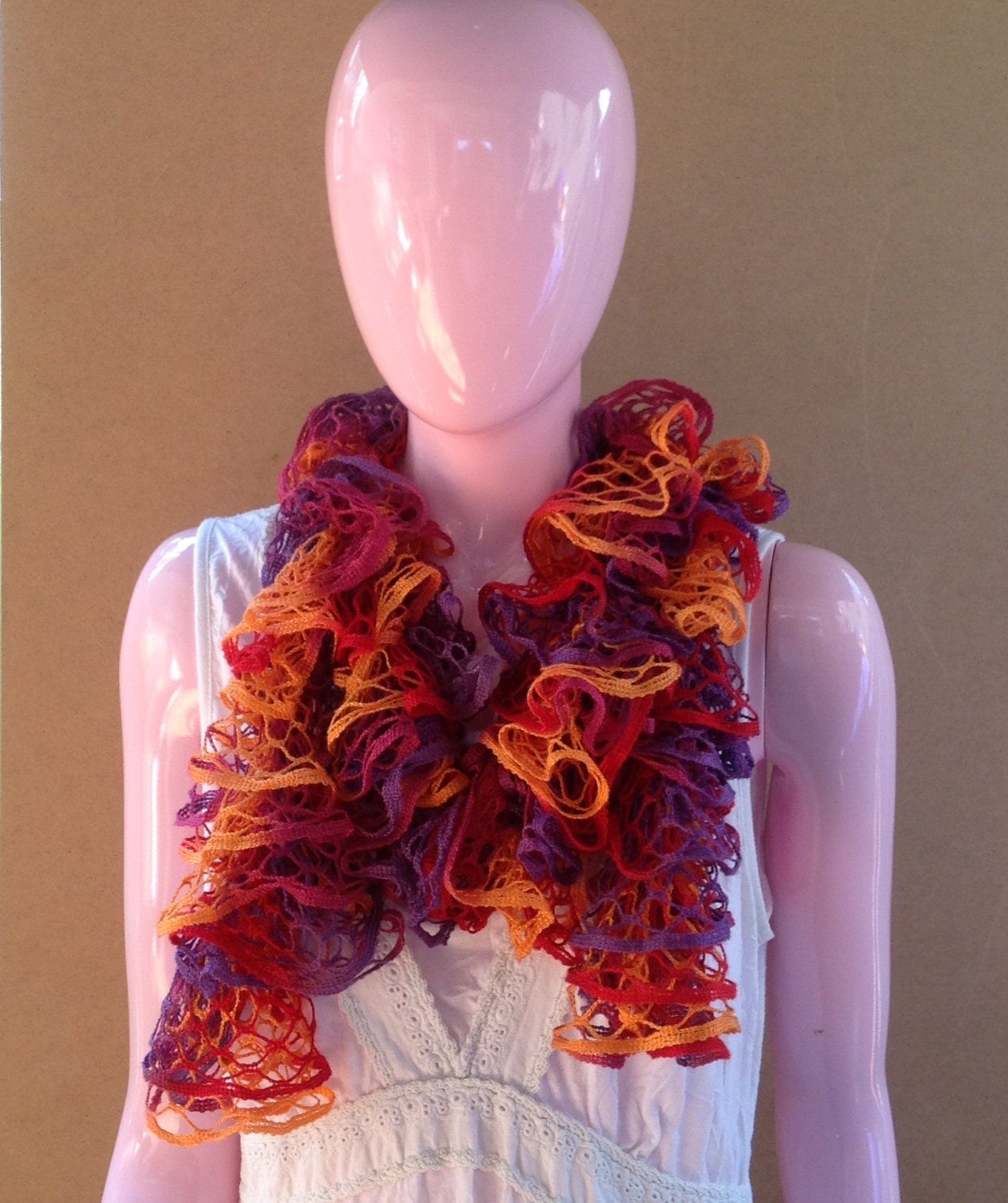 Scarf Knitted Ruffled Scarf Ruffled Shawl shawl Ruffled