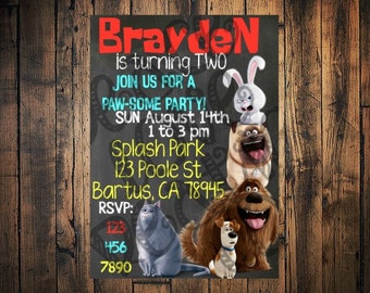 PRINTABLE Secret Life of Pets Birthday Invitation