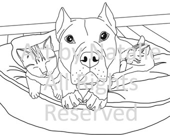 cutebaby pitbul coloring pages