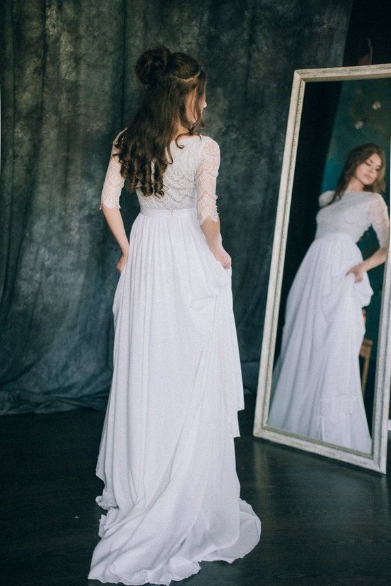 photoshoot gown with chiffon waves
