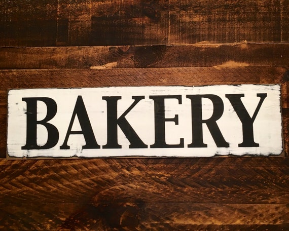 Bakery Sign Bakery Wooden Sign Painted Sign by HumblyRefined