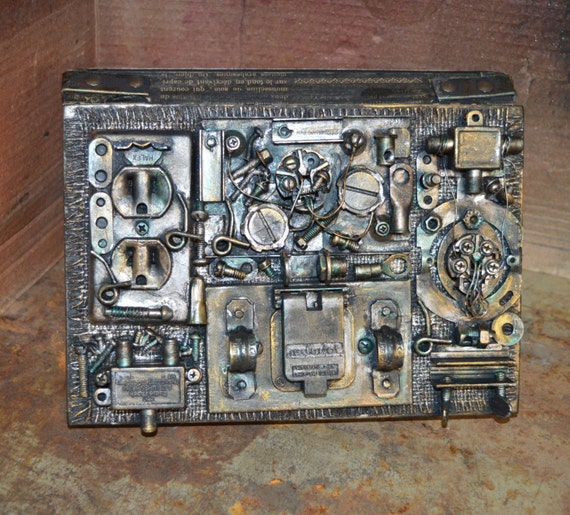 Steampunk box Electrical box keepsake box novelty by PunkTheJunk