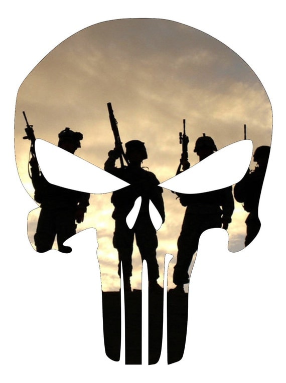 Items similar to Army Battle Punisher Skull Decal - Military on Etsy