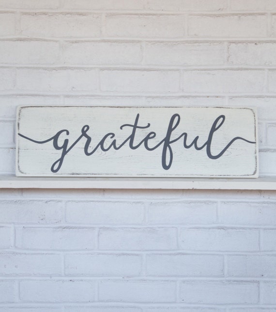 Grateful sign wood signs rustic wall decor rustic wood