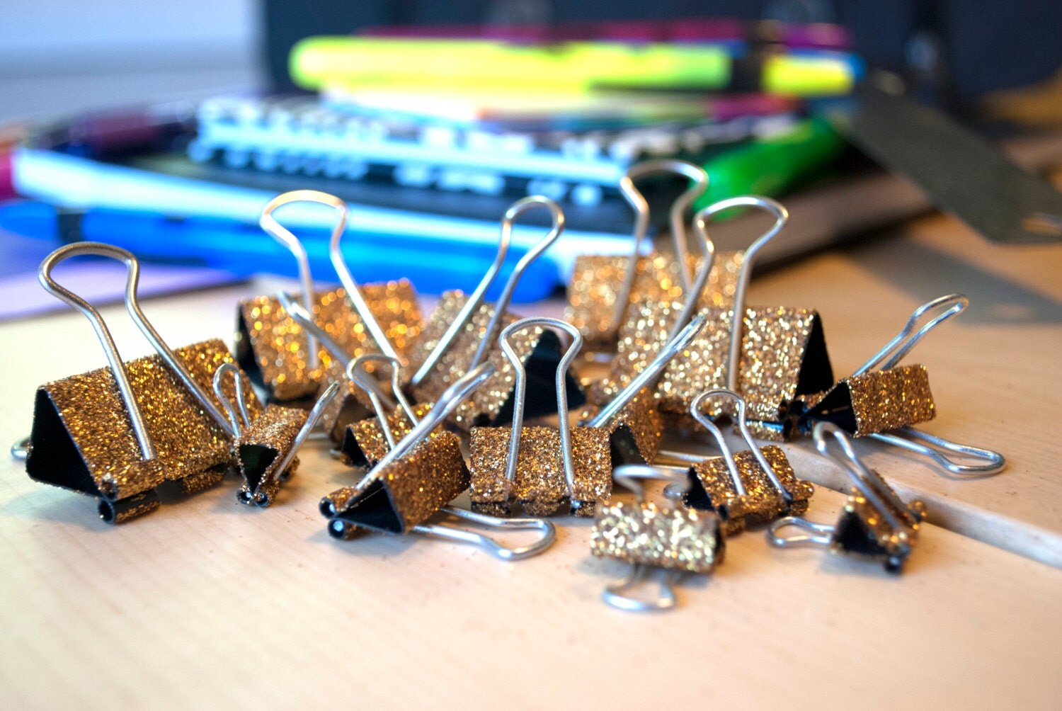 Glitter Binder Clips Gold Glitter Binder Clips Decorative