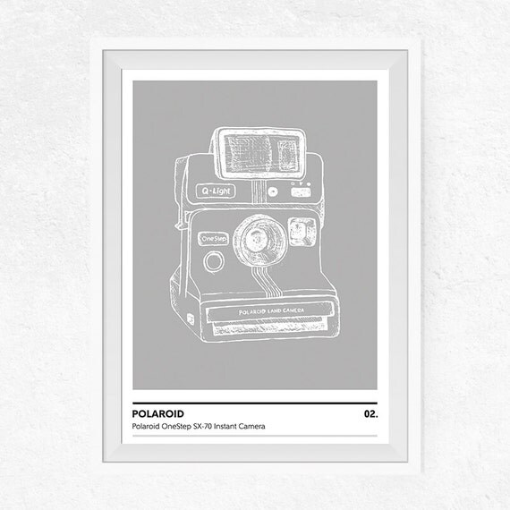 Polaroid Photo Camera Printable Hand sketched Photo by PrintsByDuo