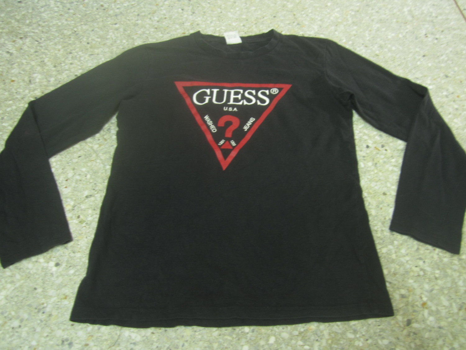 mens guess jeans with triangle