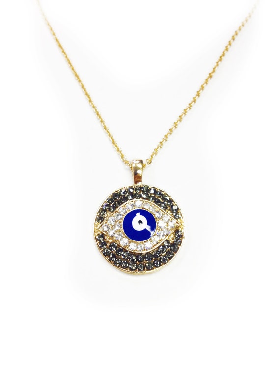 Gold Color Lucky Evil Eye Turkish Nazar Necklace & Pendant