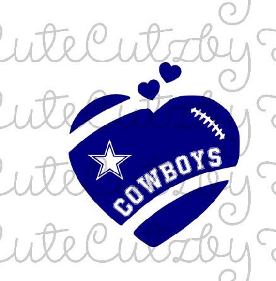 Cowboys heart-svg dxf jpg cricut file silhouette file