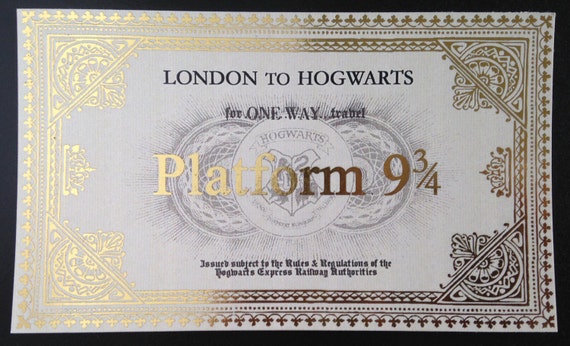 Hogwarts Express Ticket with Metallic Foil Hogwarts Train