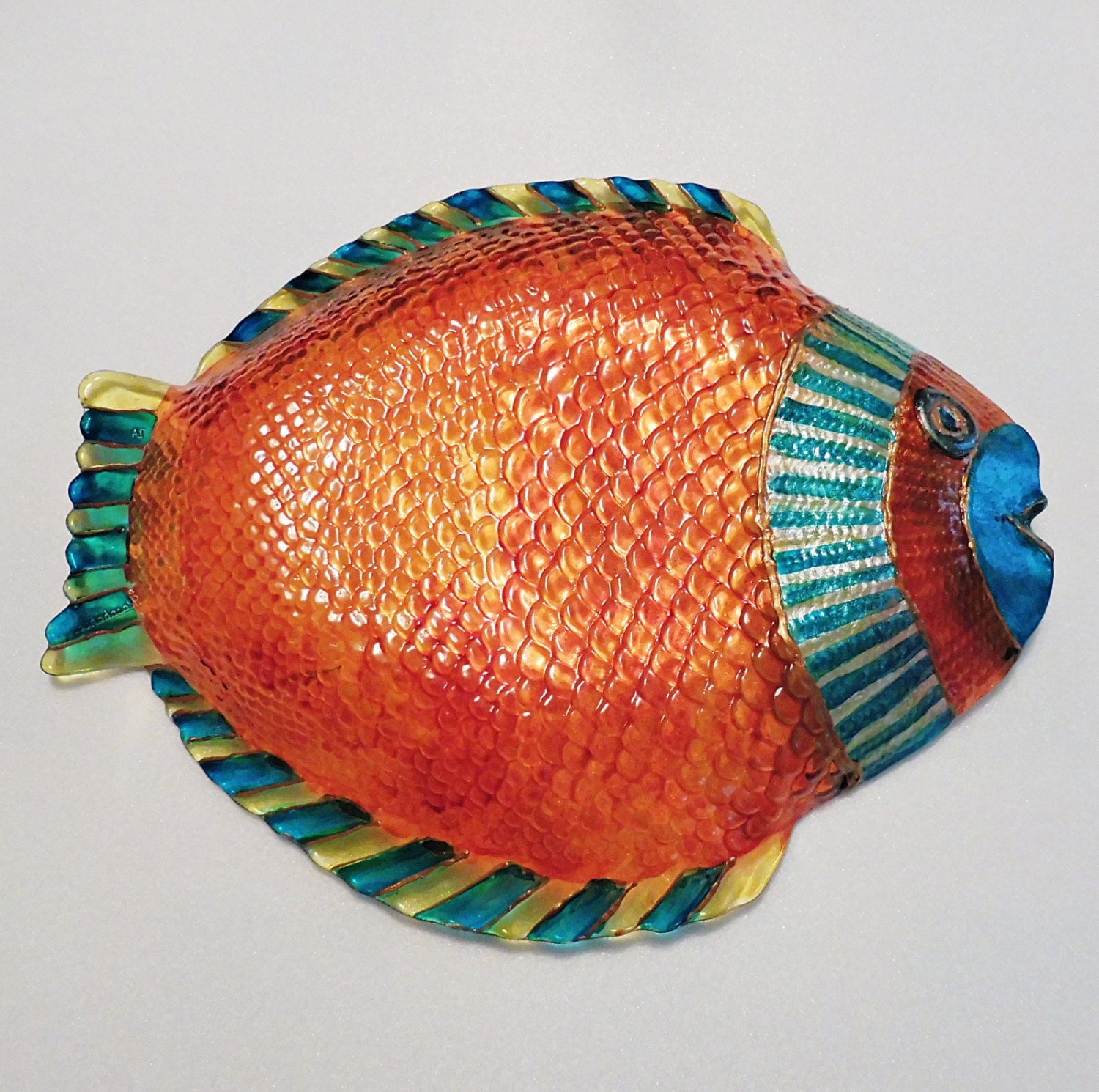 Painted Fish Plates Fish Glass Plates Painted Decorative