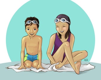 Couple custom portrait, digital format