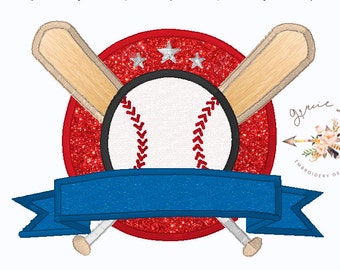 Baseball embroidery design, Baseball and Bats embroidery design, Baseball appliqué, 4x4, 5x7 and 6x10 designs