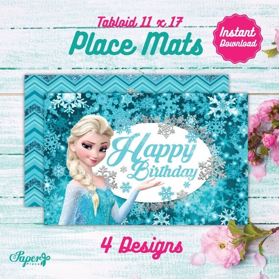 Frozen Place Mats Printable placemats Disney Frozen Birthday