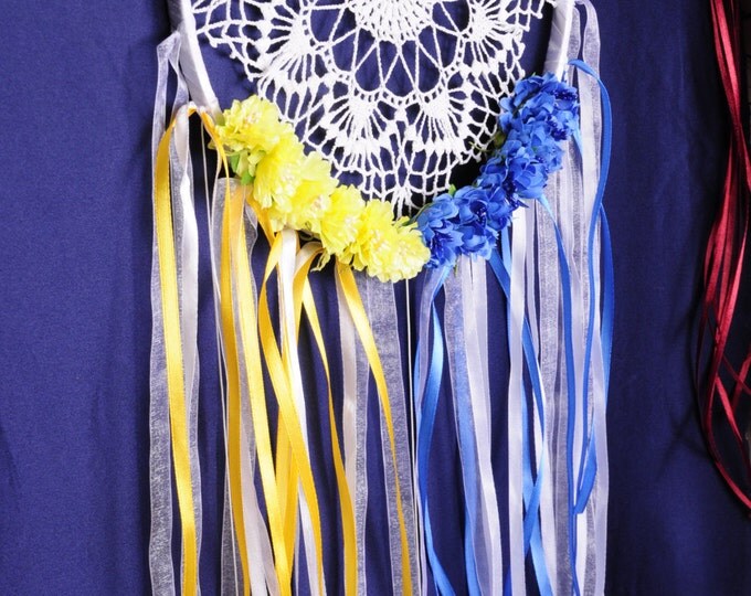 Dreamcatcher white Dream Catcher blue yellow Dreamcatcher New Dream сatcher gift idea yellow dreamcatchers boho dreamcatcher wall handmade