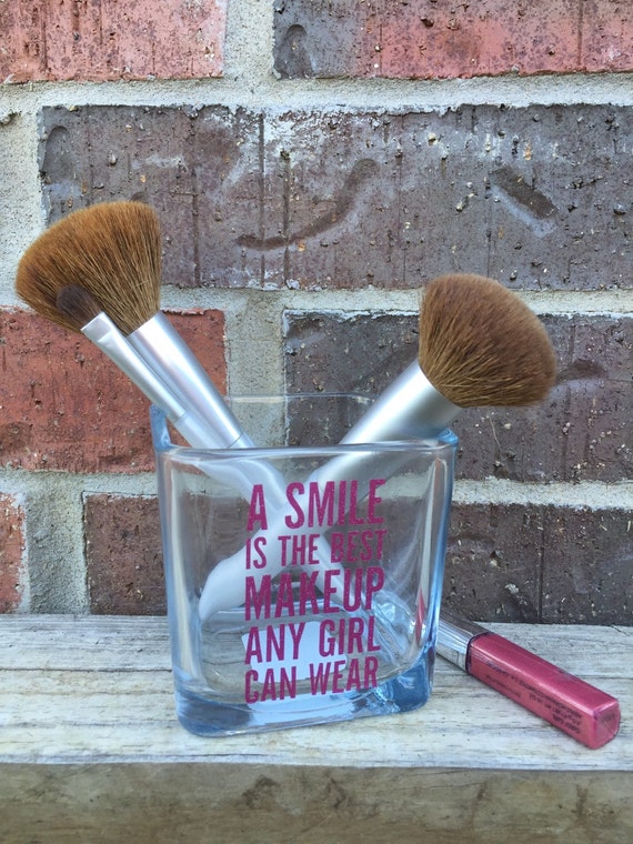 Items similar to Monogram or Quote Makeup brush holder on Etsy