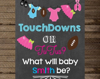 touchdown or tutu football gender reveal 1431 package AS IS