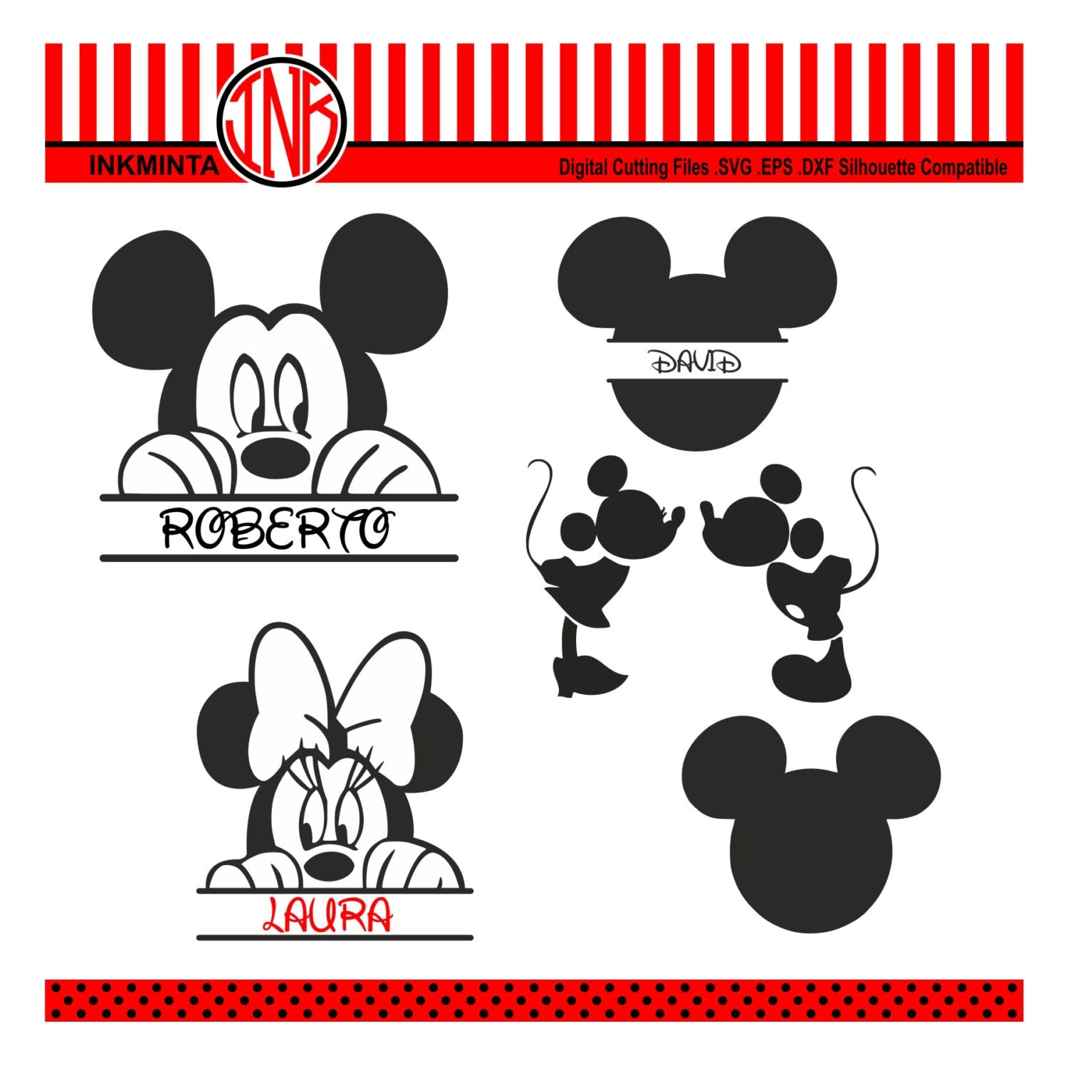 Download Mickey Mouse SVG File Mickey Mouse Monogram Minnie Mouse EPS