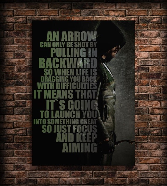 Green Arrow Print Famous Quotes Art by MintMindPrint on Etsy