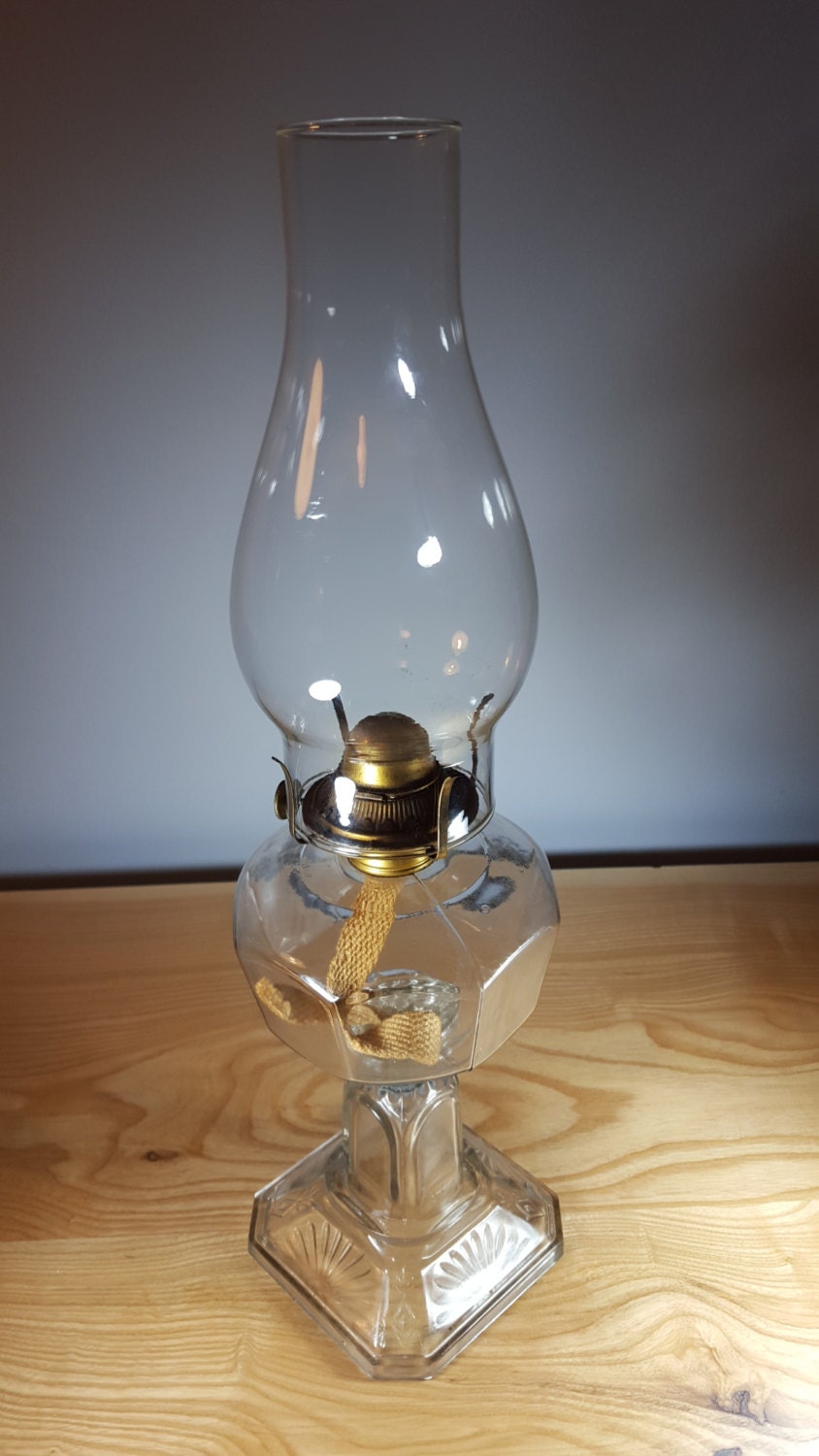 Vintage Kerosene Pedestal Table Lamp