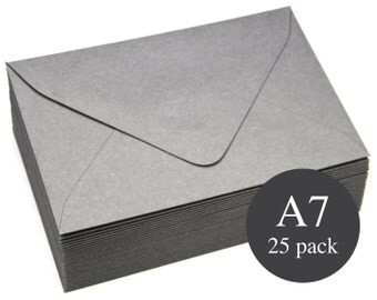 25 - A7 Gray Euro Flap Envelopes - 5 1/4 x 7 1/4 - Matte - Cobblestone Gray