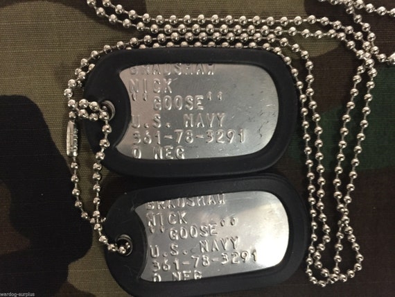 Goose movie prop dog tags with necklace chains by WardogSurplus