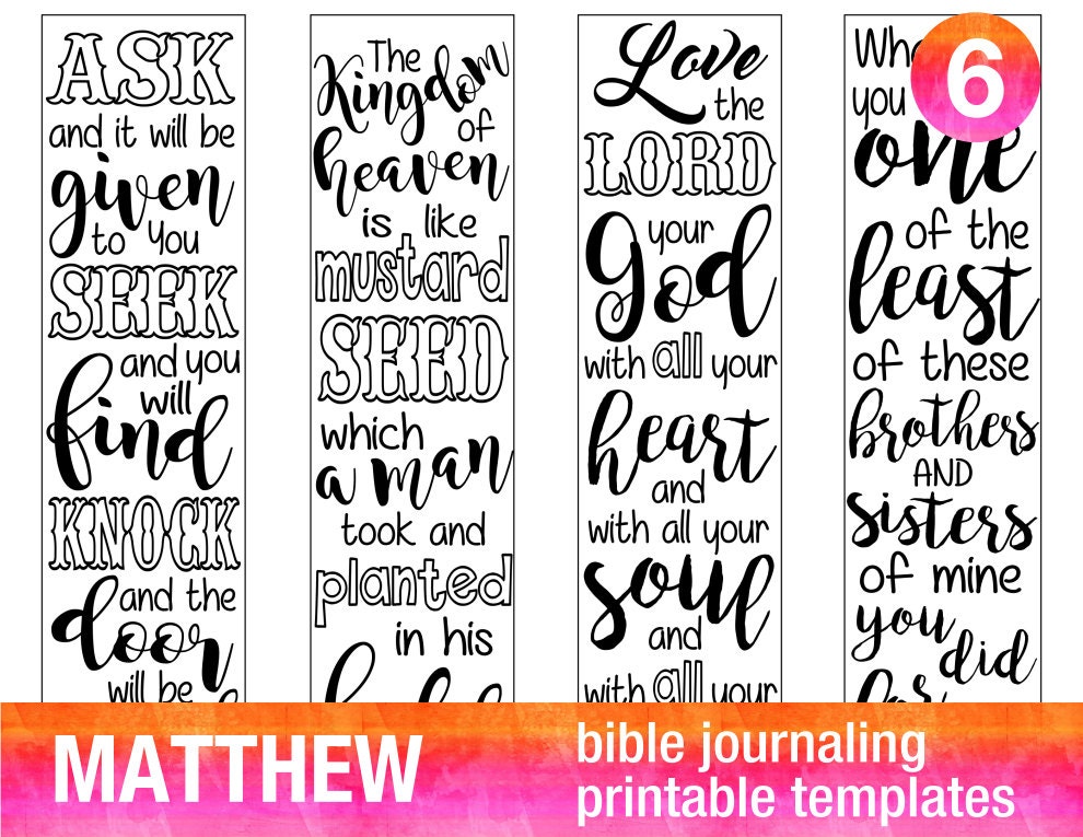 matthew 4 bible journaling printable templates illustrated