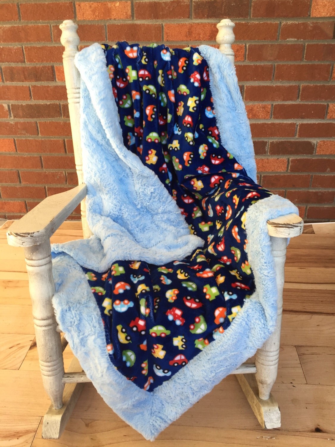 Boy Minky Baby Blanket / DoubleSided Minky Blanket / Baby Boy