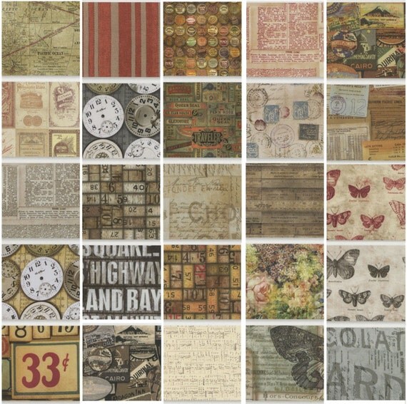 Tim Holtz Eclectic Elements 10 inch Charm Pack layer cake