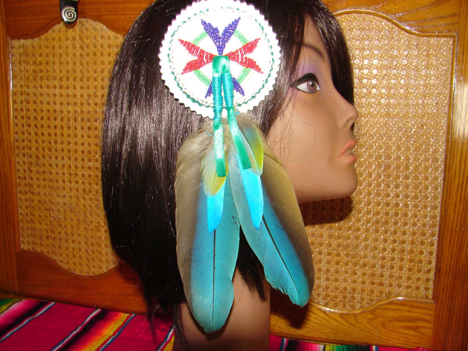 NATIVE AMERICAN Feather Hair Tie Feather Hair by RavensDen2016