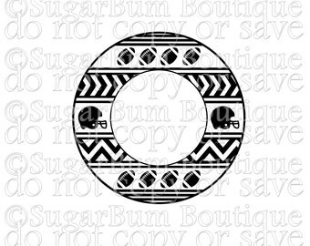 Football Circle Aztec Monogram svg