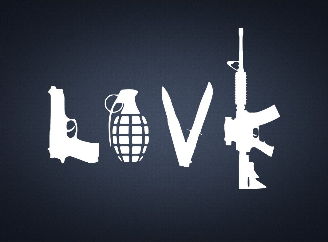 DECAL I Gun Love Love Guns Decal / Machine by FantaStiCkyShop