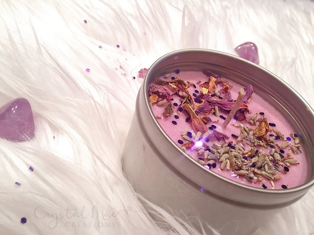 Relaxing Lavender Aromatherapy Candle Blue by CrystalMaeCreations