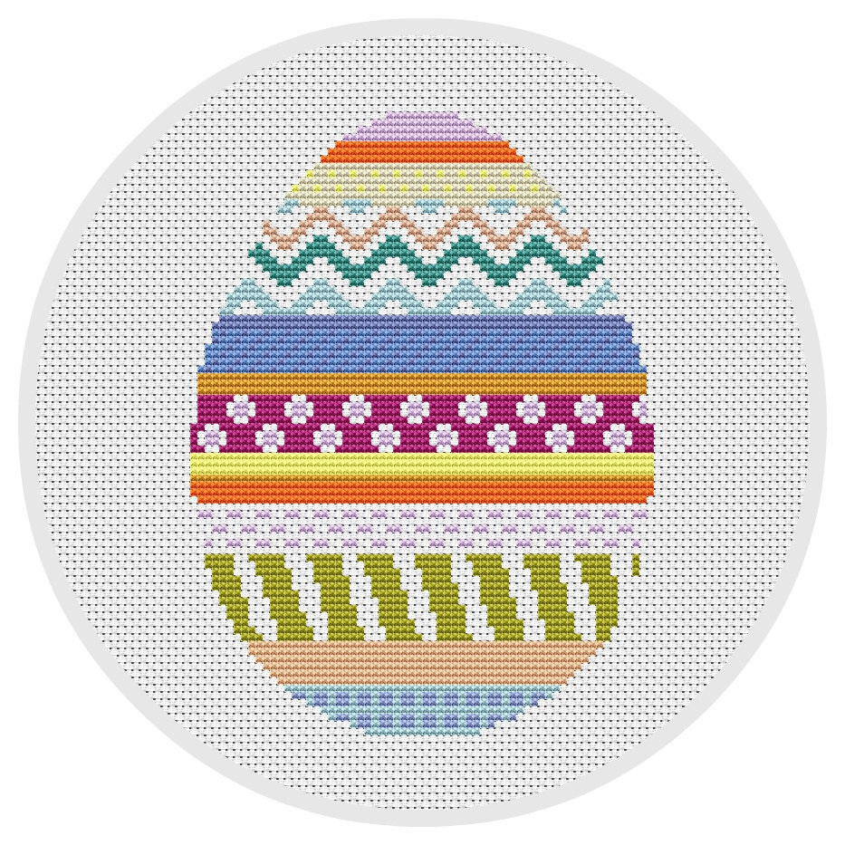 Easter Egg Modern Cross Stitch Pattern PDF Instant Download