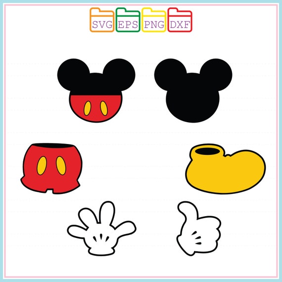 Mickey Mouse Disney Svg Dxf Png Eps Cutting by SVGFILESDESIGNS