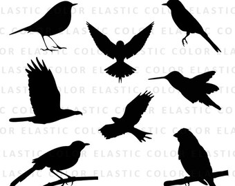 Bird svg silhouette pack - bird clipart vector digital download svg, eps, dxf, png
