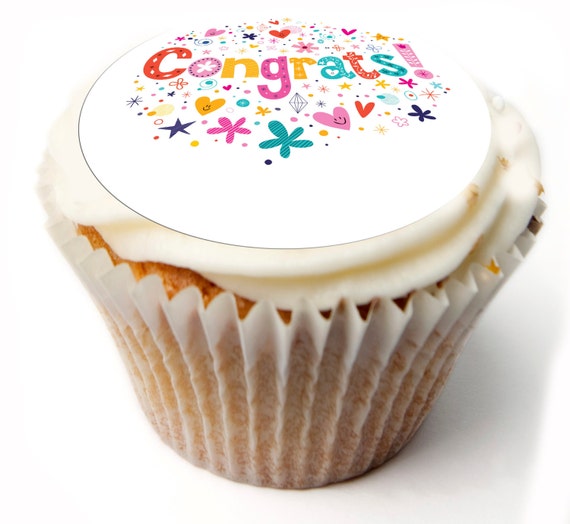 Congrats Congratulations Cupcake toppers by SimplyCakeToppers