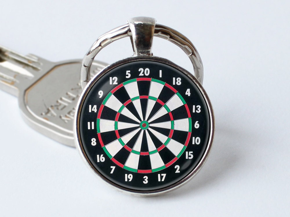 Dart keychain Dart key ring Dartboard jewelry Sport gift