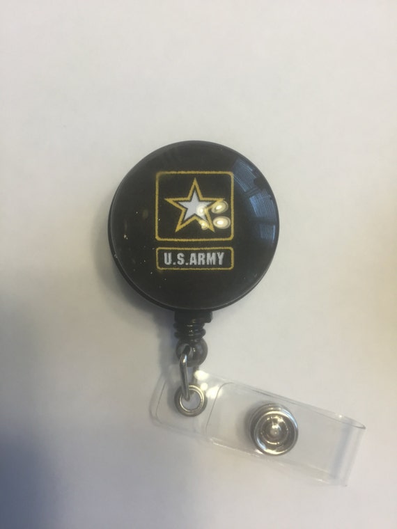 Army retractable badge holder by on Etsy