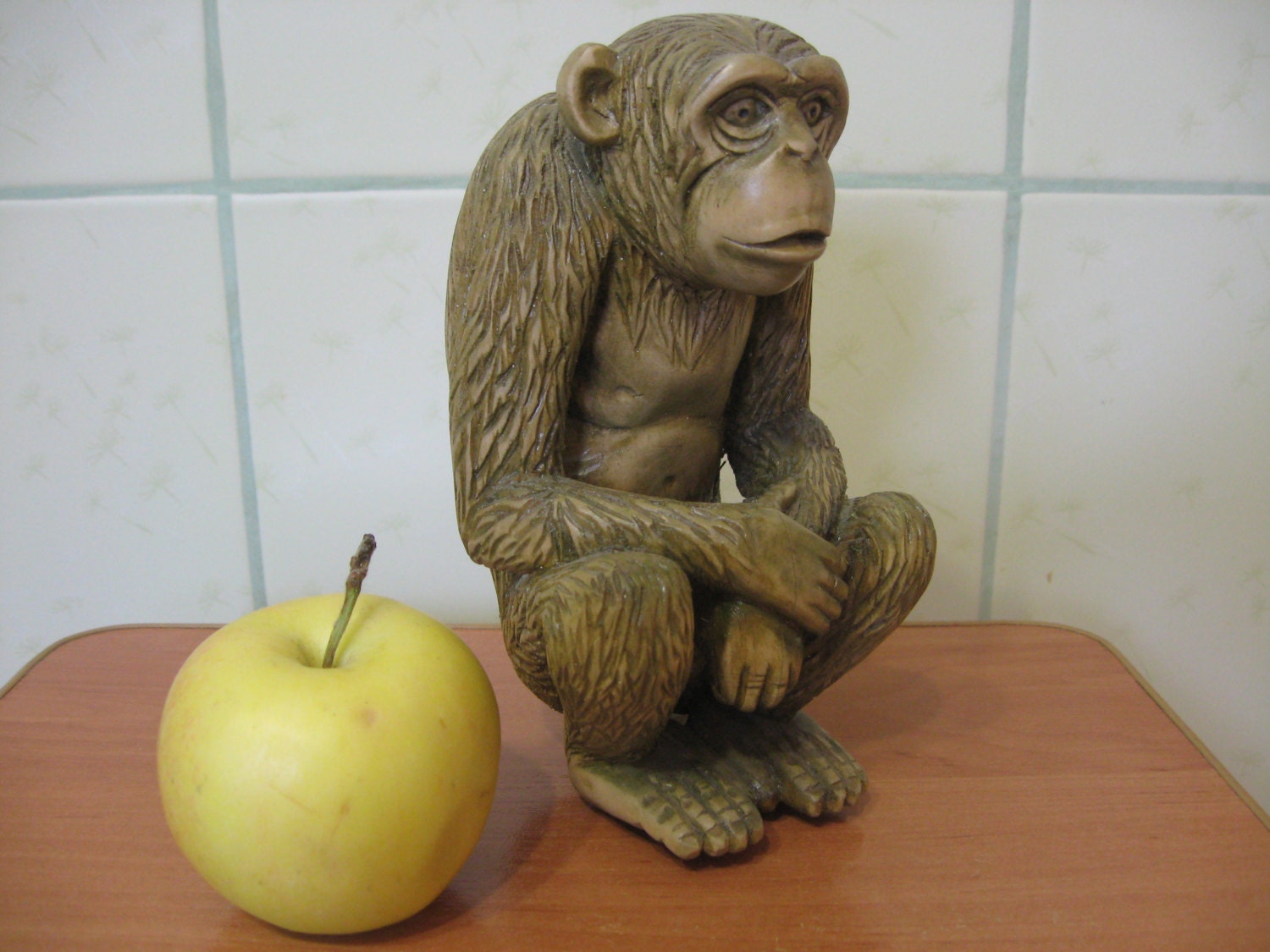 wooden monkey statue