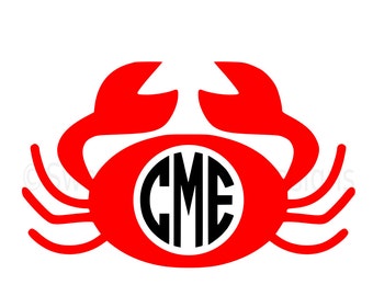 Download Crab monogram svg | Etsy