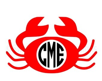 Download Crab monogram svg | Etsy