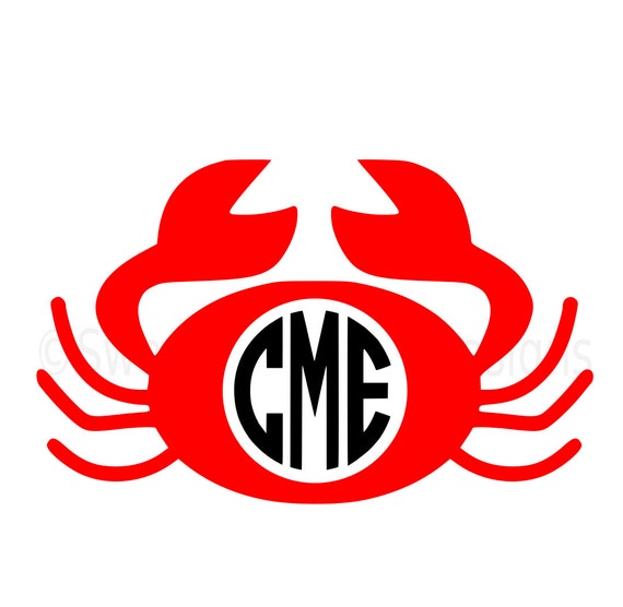 Download Monogram crab SVG instant download design for cricut or