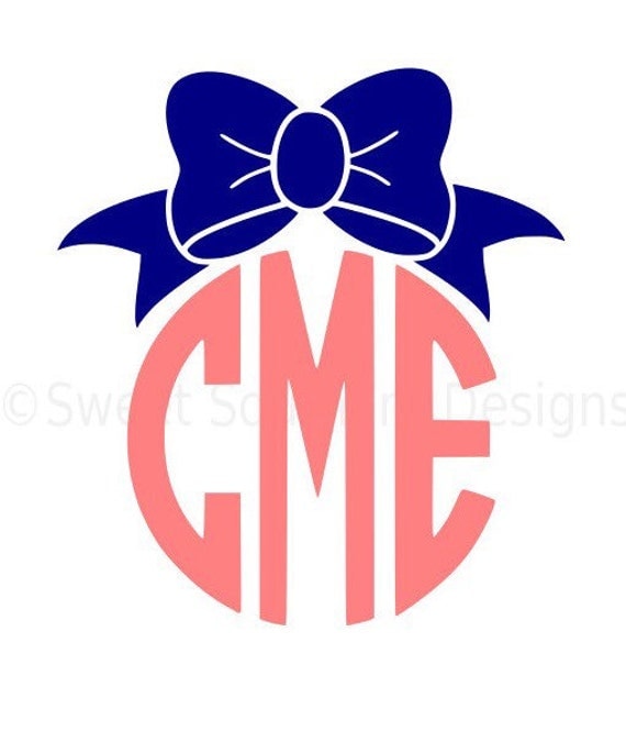 Monogram bow SVG instant download design for cricut or