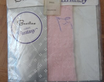 Vintage Italian Pale Pink Patterned Tights BREITEX Collant Fantasy Size Small Eglantine