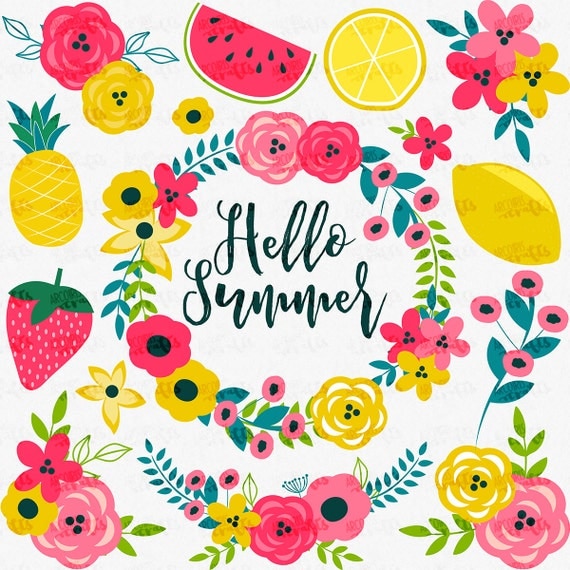 Hello Summer Clip Art Set