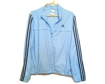 blue adidas windbreaker womens