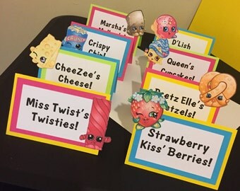 Shopkins - 100% Customizable Shopkins Food Tents, Food Labels/Party Labels