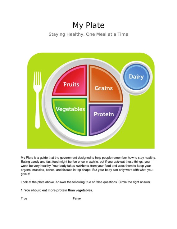 items similar to printable worksheets health nutrition
